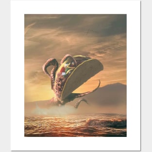 Kraken Eating Taco Posters and Art